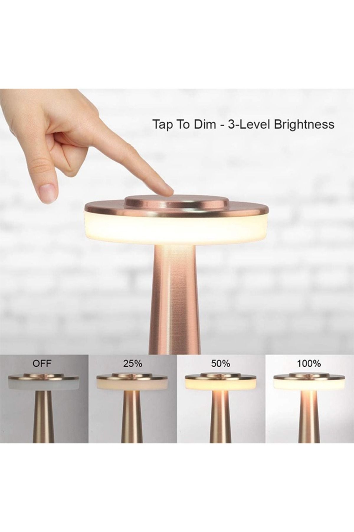 Taimi-مصباح طاولة LED محمول مكون من 5 قطع مع مستشعر لمس بقوة 1000 مللي أمبير في الساعة بزاوية رفيعة باللون الأحمر 3
