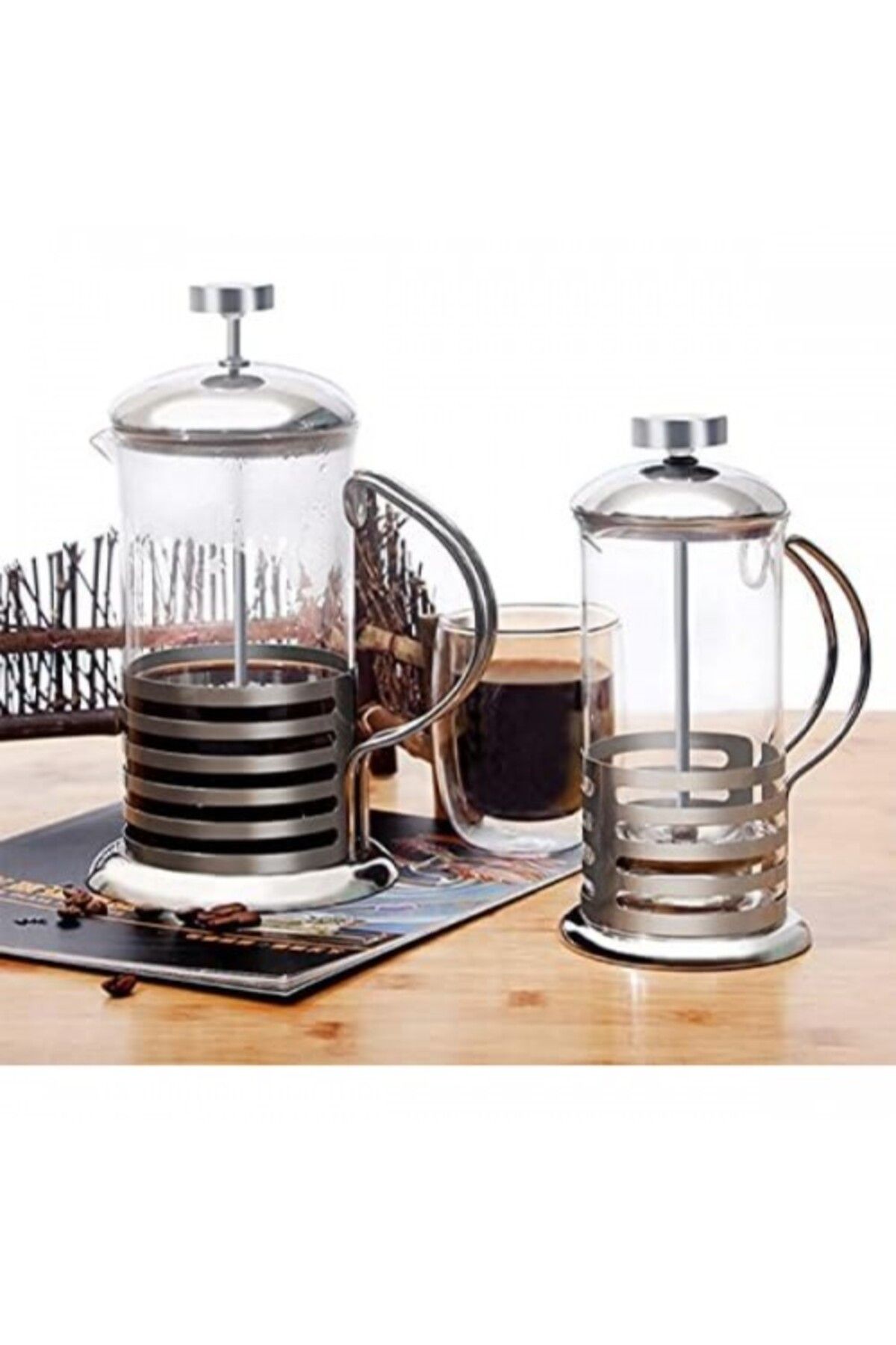 SLNN PASLANMAZ ÇELİK GÖVDELİ FRENCH PRESS KAHVE VE ÇAY DEMLEME APARATI