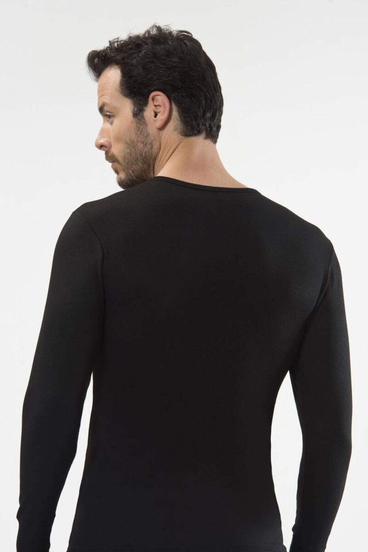 Cacharel-- Thermal Long Sleeve Crew Neck Black 6