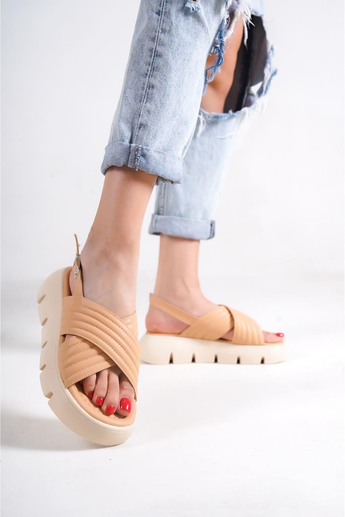 FASHIONLINE Ranier Nude Cilt Sandalet