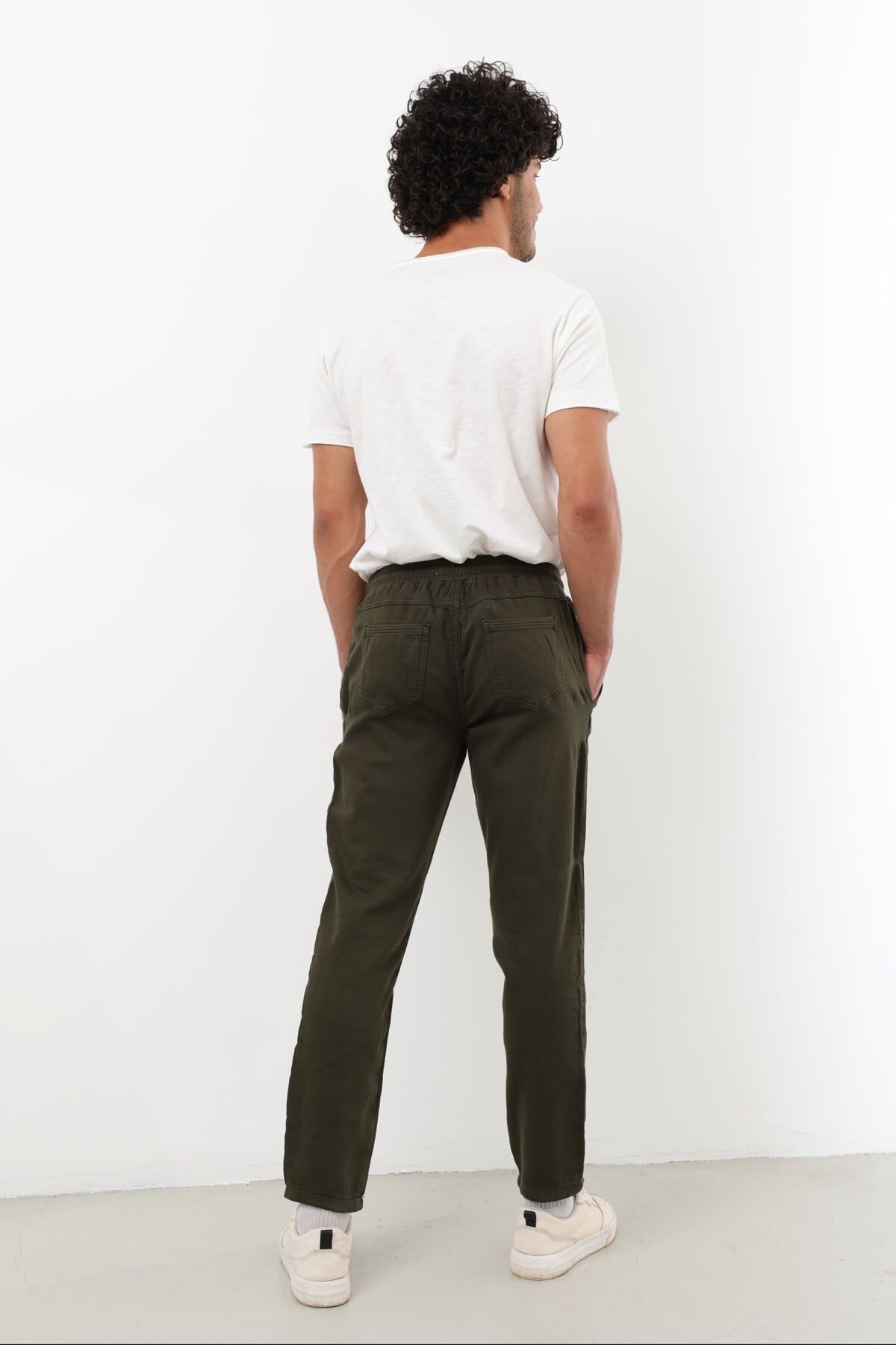 Bluewhite-Khaki Men's Trousers - Elastic Waist and Lycra 5