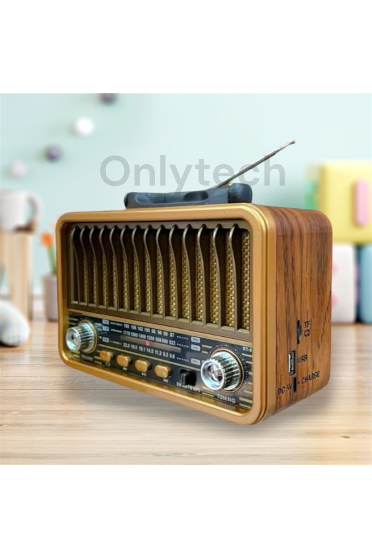 OnlyTech Yeni Nostalji Müzik Çalarlı Blututlu Usb Girişli Müzik Kutusu Rt 878/sd/aux/fm 3 Band