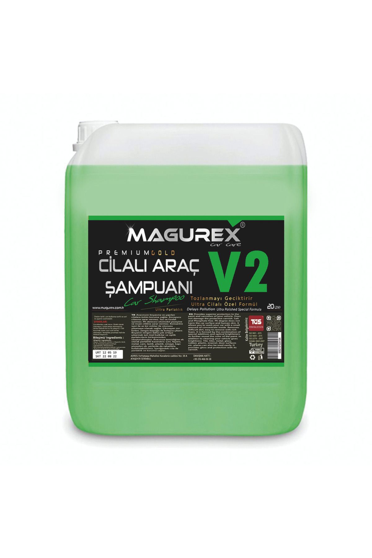 MAGUREX V2 ARAÇ ŞAMPUANI 20 L (PH NÖTR)