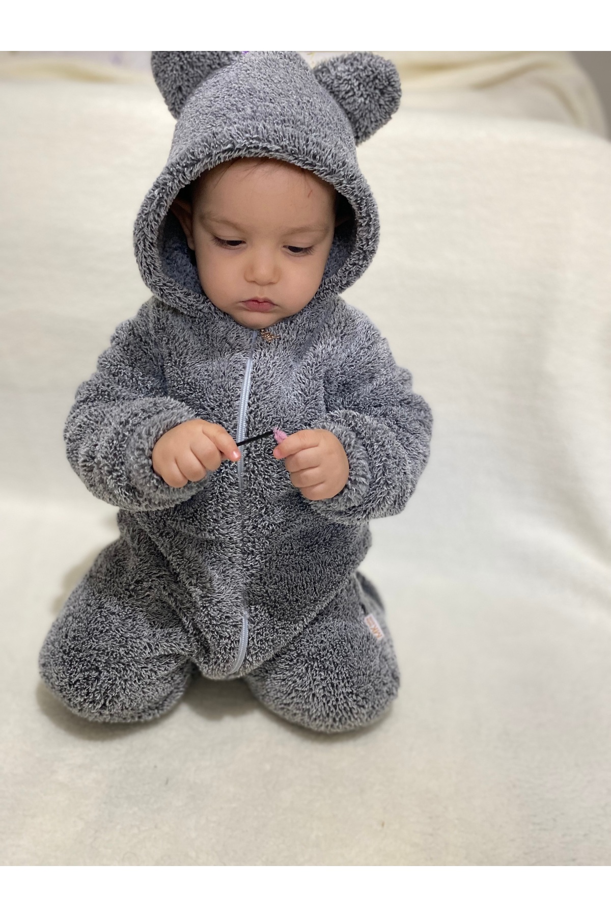 MK Unisex Bebek Tulum Kışlık Peluş Tulum fotoğrafı 4 (önizleme)