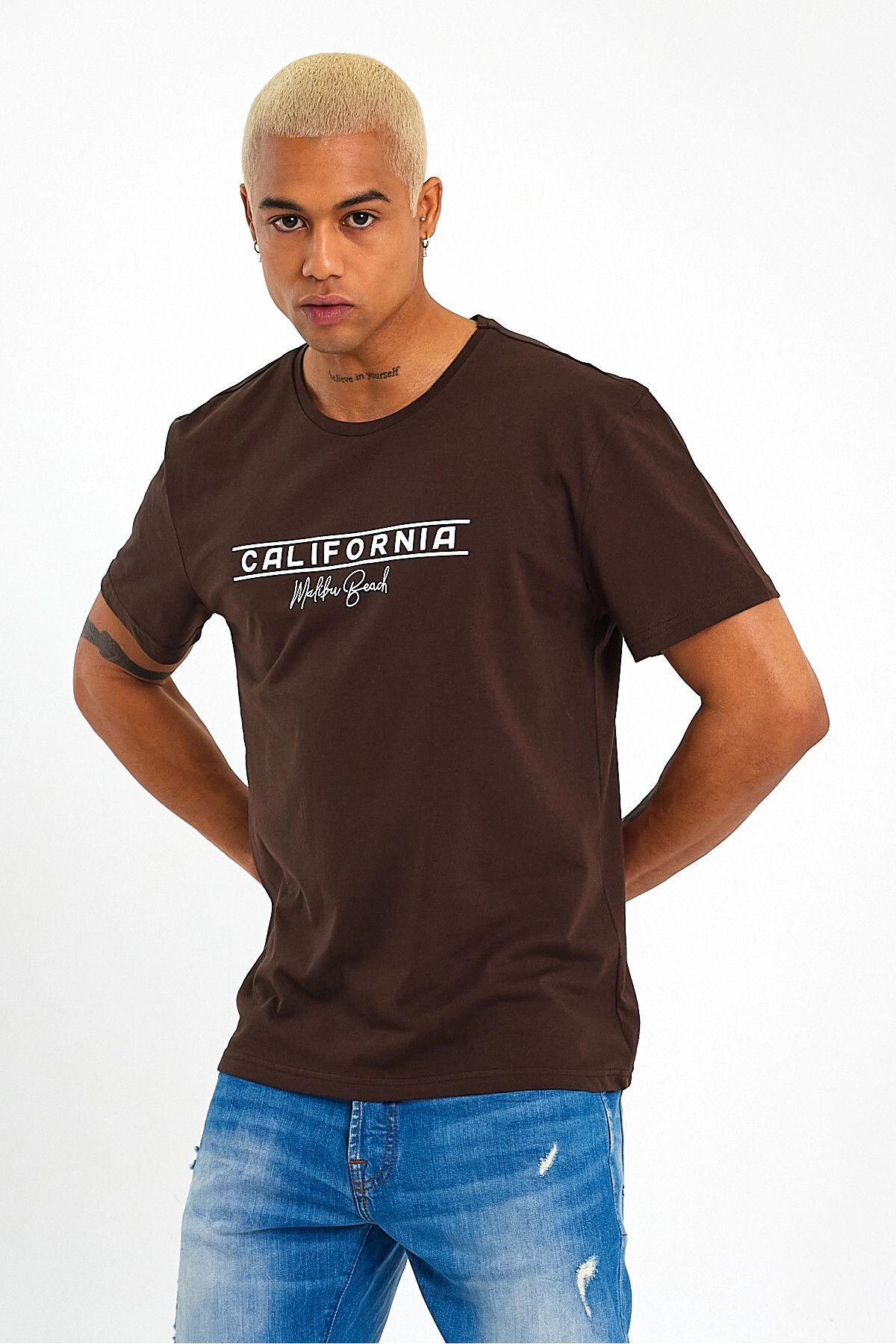Superlife-Ανδρικό μπλουζάκι με λαιμόκοψη Superlife - Regular Fit California printed T-shirt 3