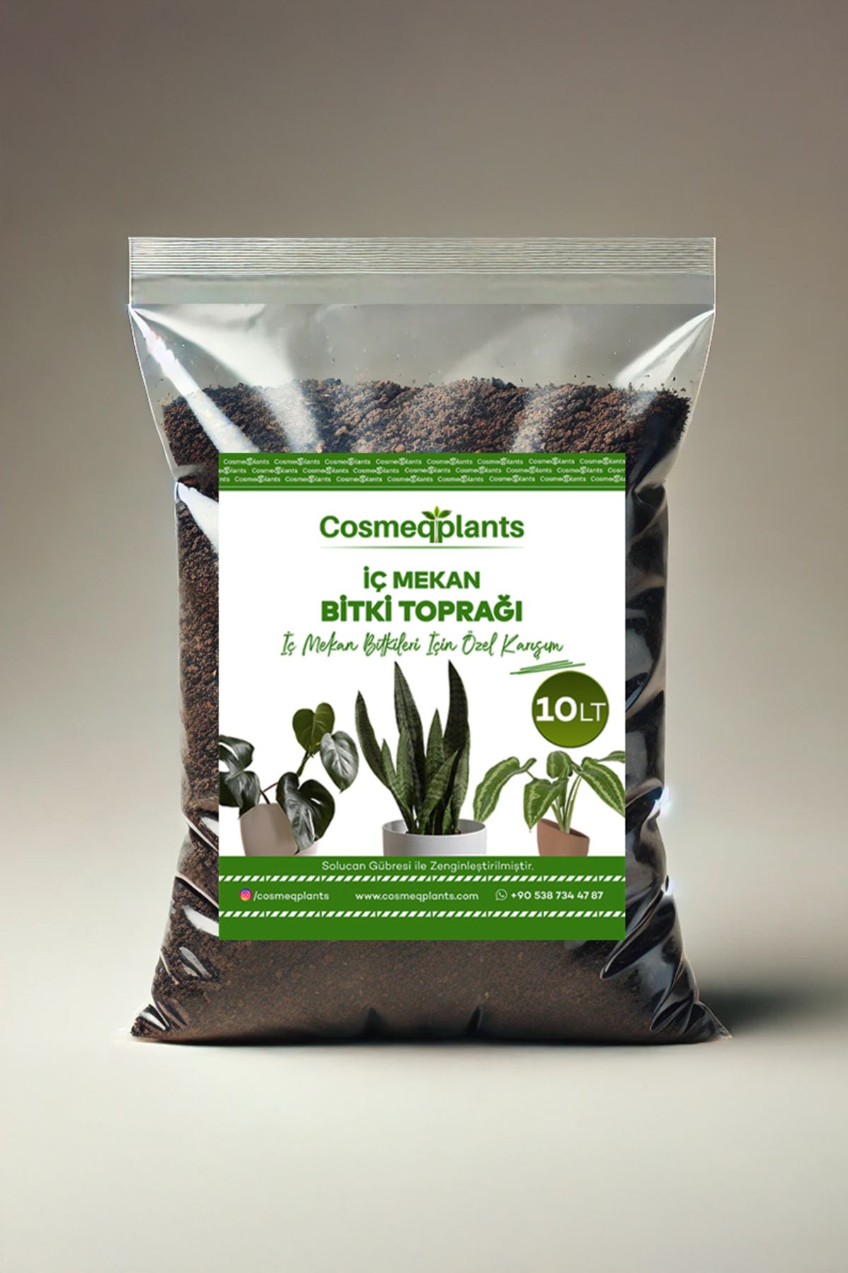 cosmeqplants İç Mekan Bitki Toprağı – 10 Litre - Solucan Gübreli Özel Karışım