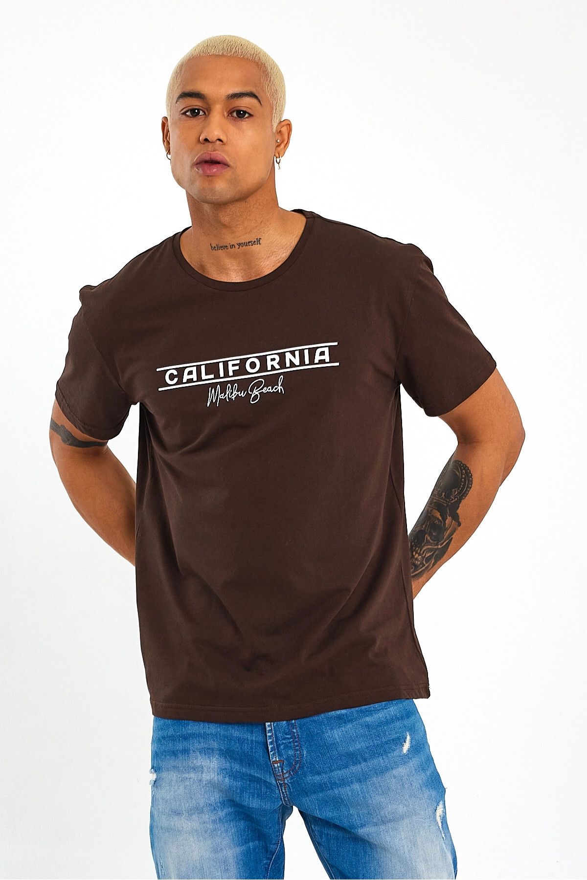 Superlife-Ανδρικό μπλουζάκι με λαιμόκοψη Superlife - Regular Fit California printed T-shirt 5