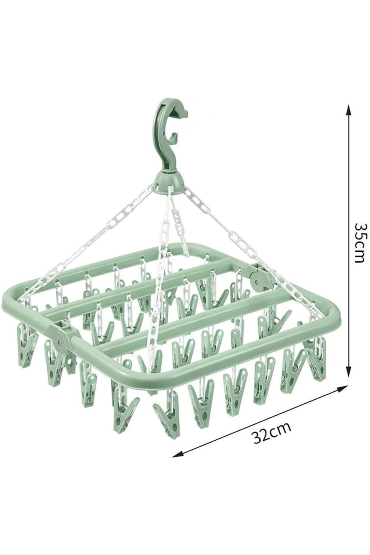 Arabest-Clothes Drying Hanger with 32 Clips, Drip Foldable Hanging Rack, Drying Rack 2