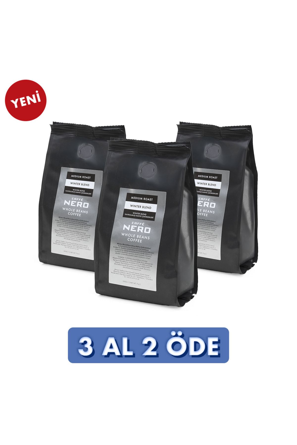 Caffé Nero Winter Blend Çekirdek Kahve 3 Paket (600GR)