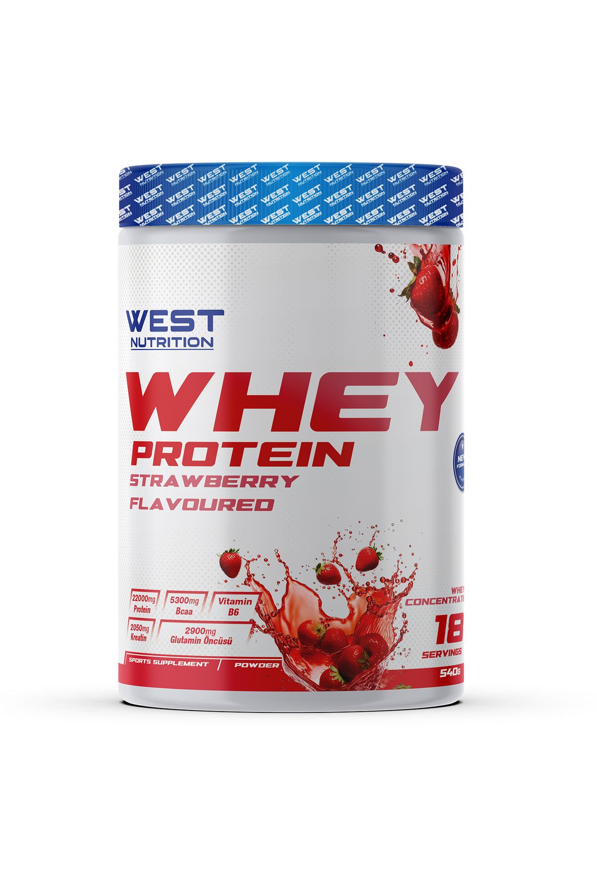 Whey Protein Tozu 540 gr 18 Servis Çilek Aromalı