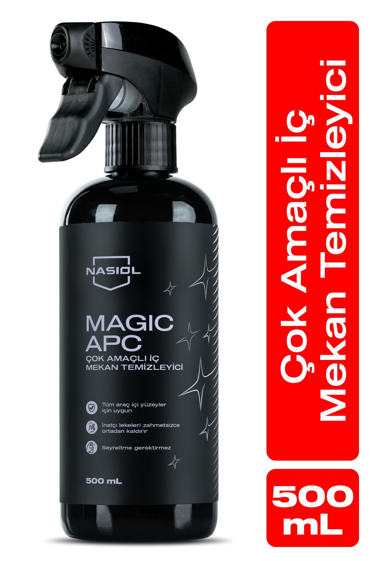 Nasiol Magic Apc Araç içi Çok Amaçlı Sprey Temizleyici-500ml-Koltuk,Döşeme,Plastik Kolay Temizleyici