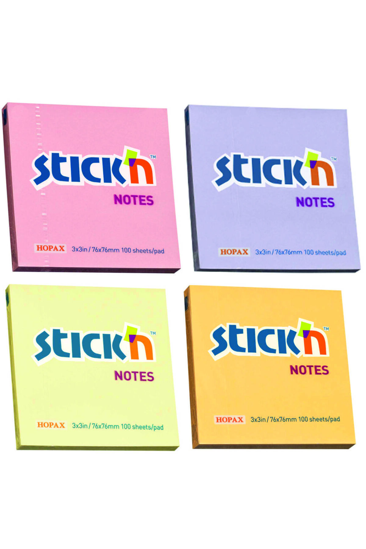 My Think Yapışkanlı Not Kağıdı Seti 4'lü Pastel Renkler 76x76 mm 100yp