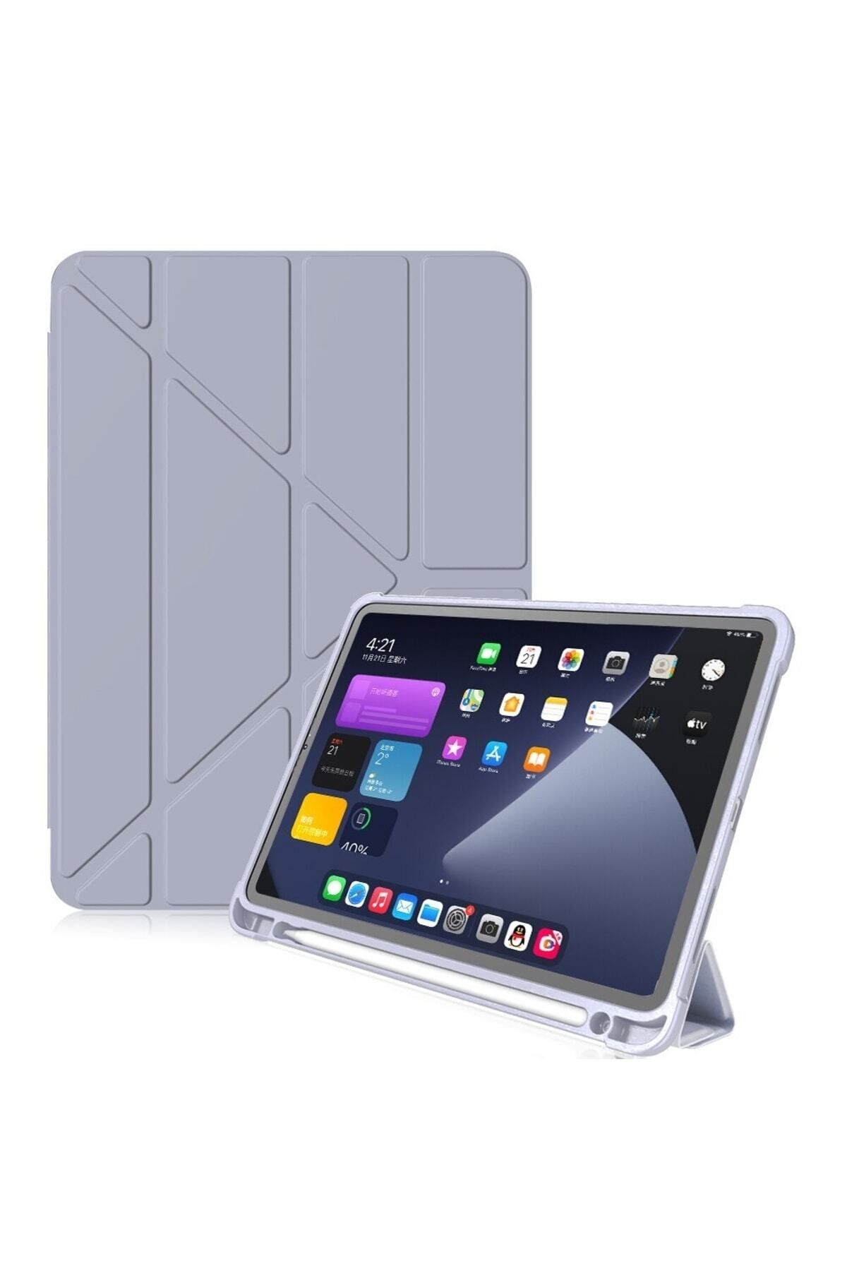 UnDePlus Apple Ipad 10. Nesil 10.9 2022 Uyumlu Kılıf Kalem Bölmeli Trifolding Case A2696 A2757 A2777