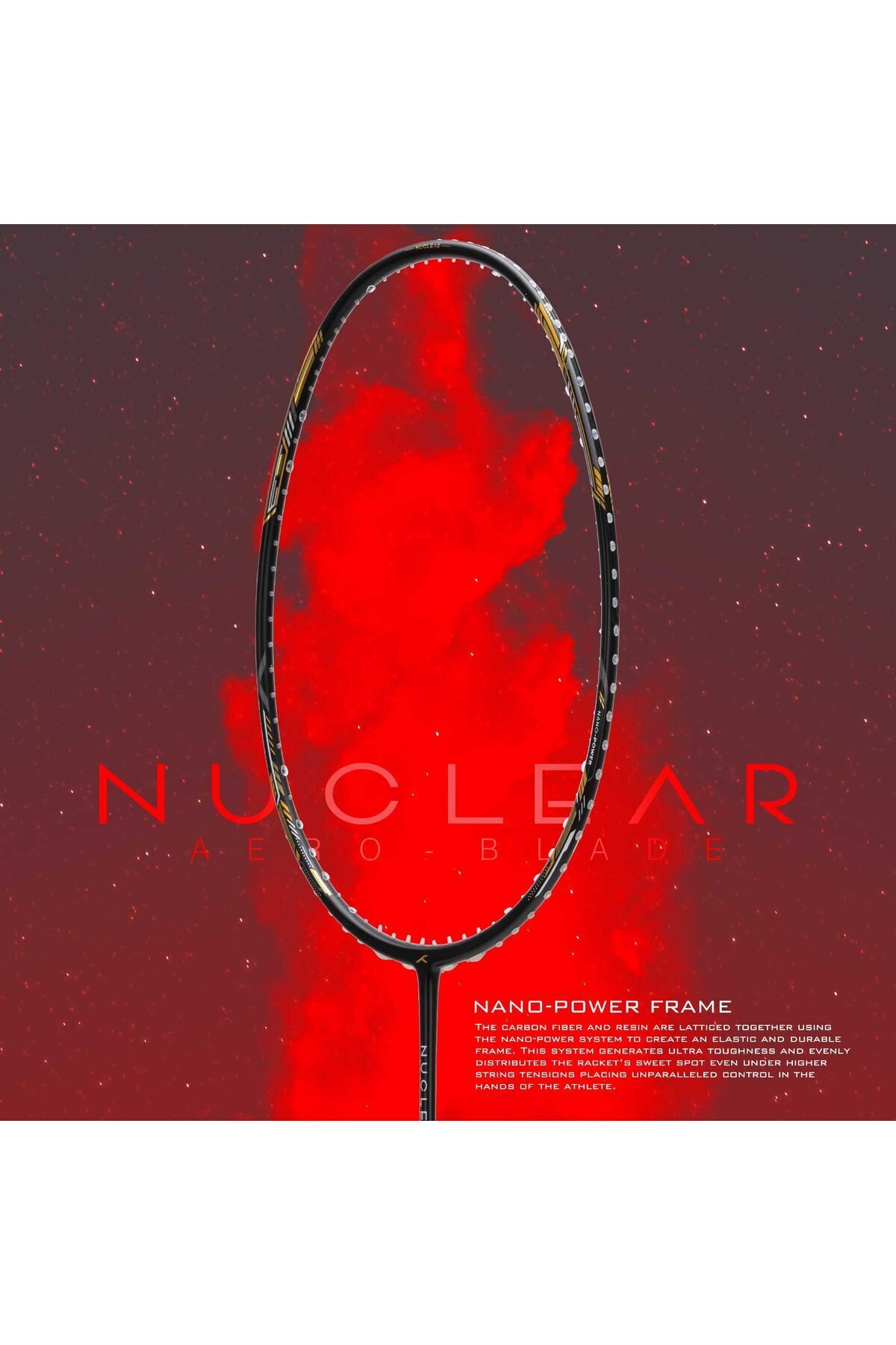Hundred-Nuclear 72 Badminton Racquet | Black/gold/grey | Lightweight | Badminton Equipment 4