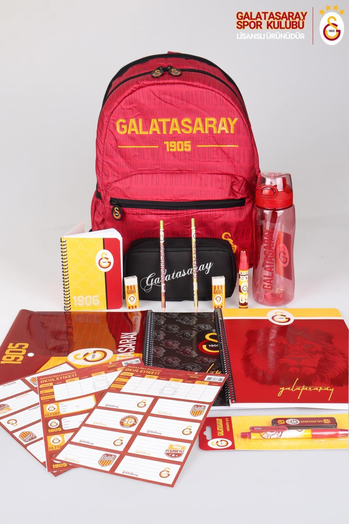 Galatasaray-Licensed School Bag, Pencil Bag, 700 ml Water Bottle Stationery Set 1