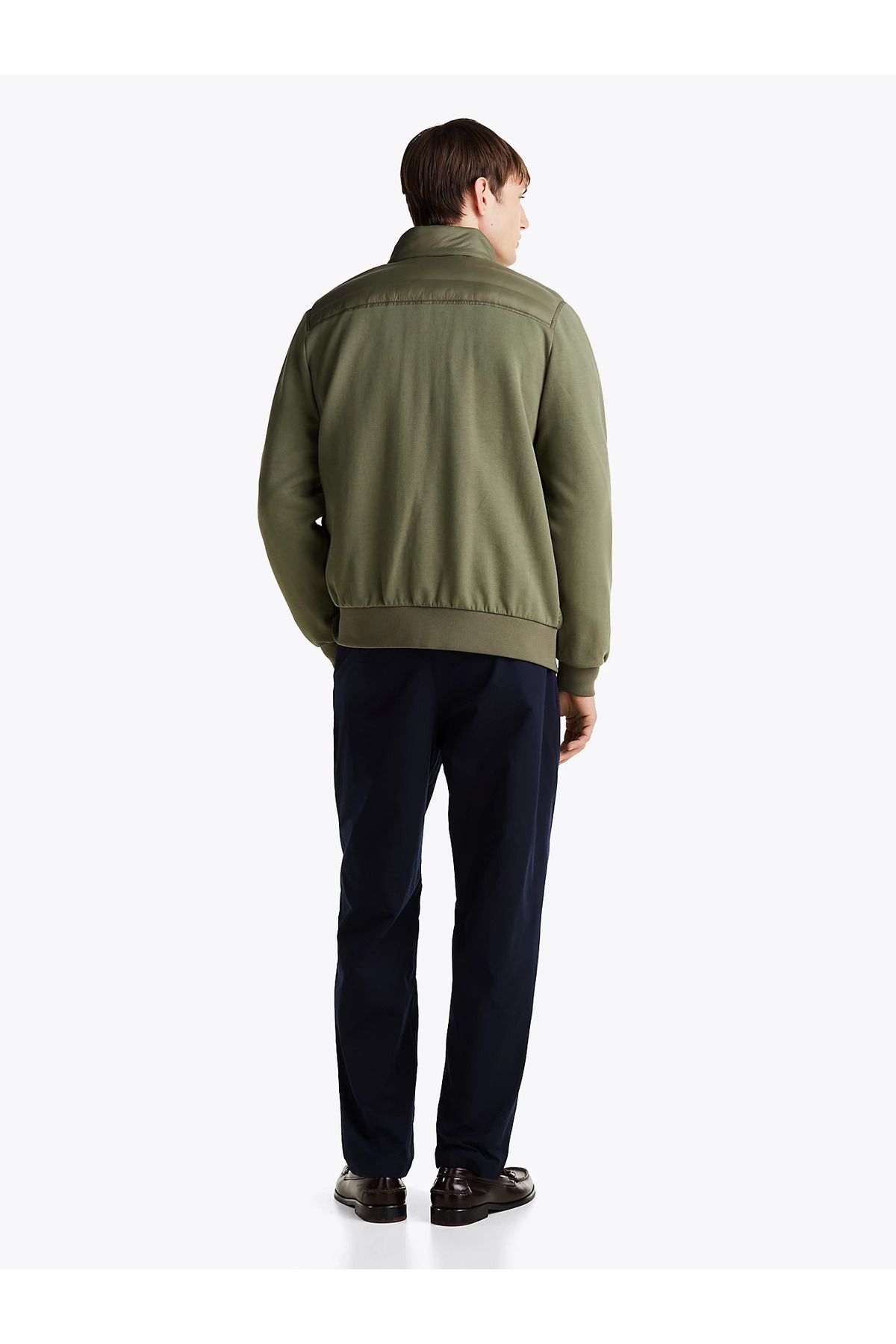 Tommy Hilfiger-Green Men's Sweatshirt - Zip-Up, Stand Collar, Quilted, and Pocket Detail Mw0Mw37461-Pli 4