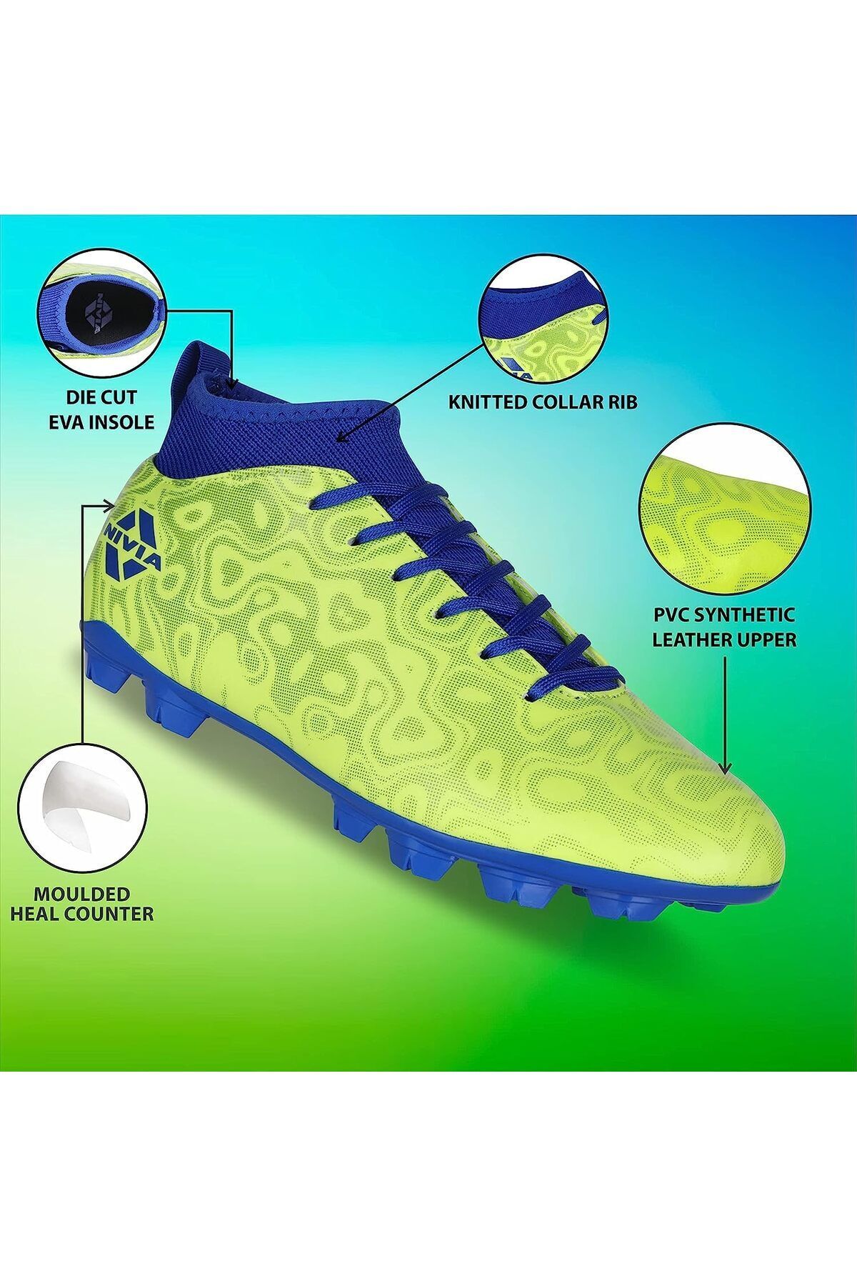 Nivia-Pro Carbonite 5.0 Football Shoes | Sulphur Green | Uk 10 | Sports And Athletic Footwear 6