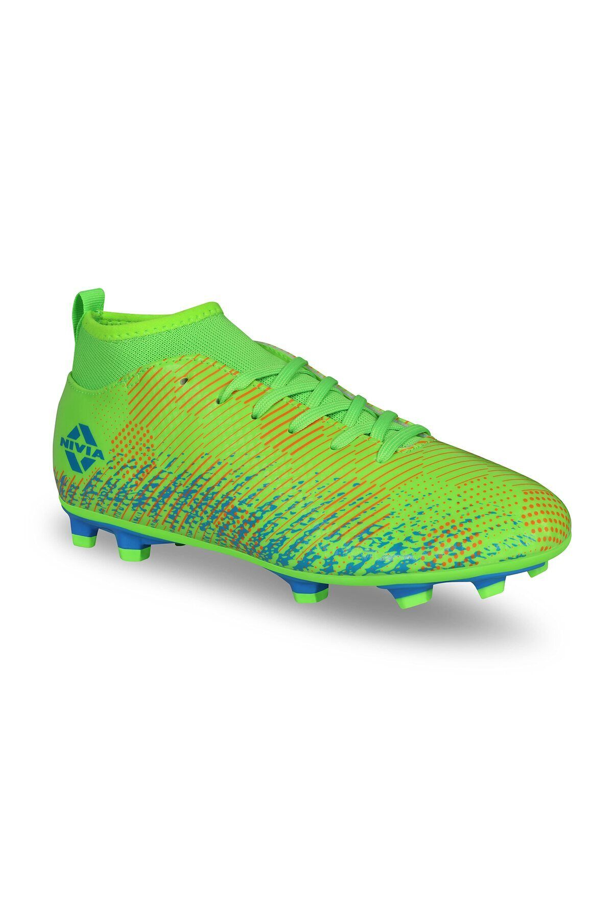 Nivia-Pro Encounter 9.0 F.b Stud | Neon Green/blue | Uk 10 | Football Shoes For Sports Players 1