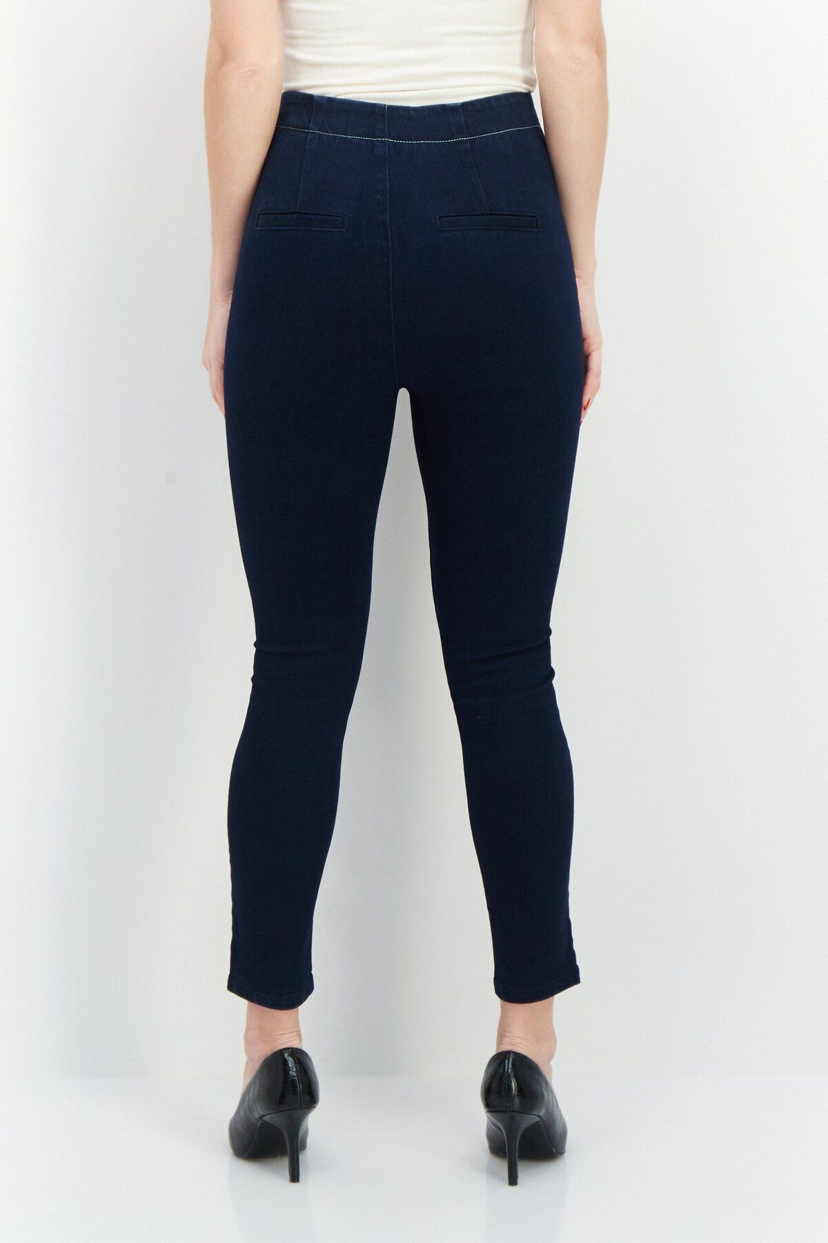 Vero Moda-Women Regular Fit Plain Stretchable Denim, Navy Blue 3