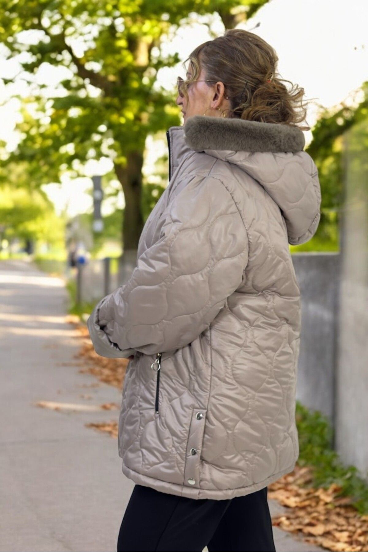 yagmurberen-Extra Large Size Inflatable Coat with Hood with Complete Fur Inside 7