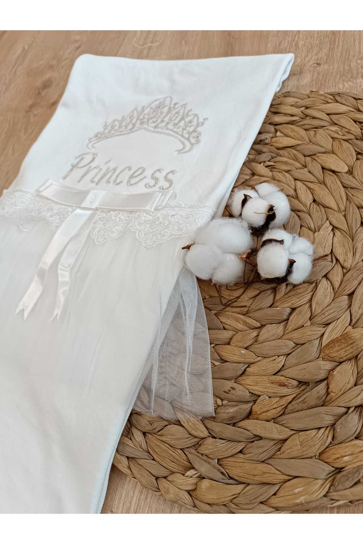 Tomuycuk Yenidoğan 10'lu Hastane Çıkışı %100 Pamuklu Özel Tasarım Mevsimlik Nakışlı Kız Bebek Ekru Hediyelik fotoğrafı 5 (önizleme)