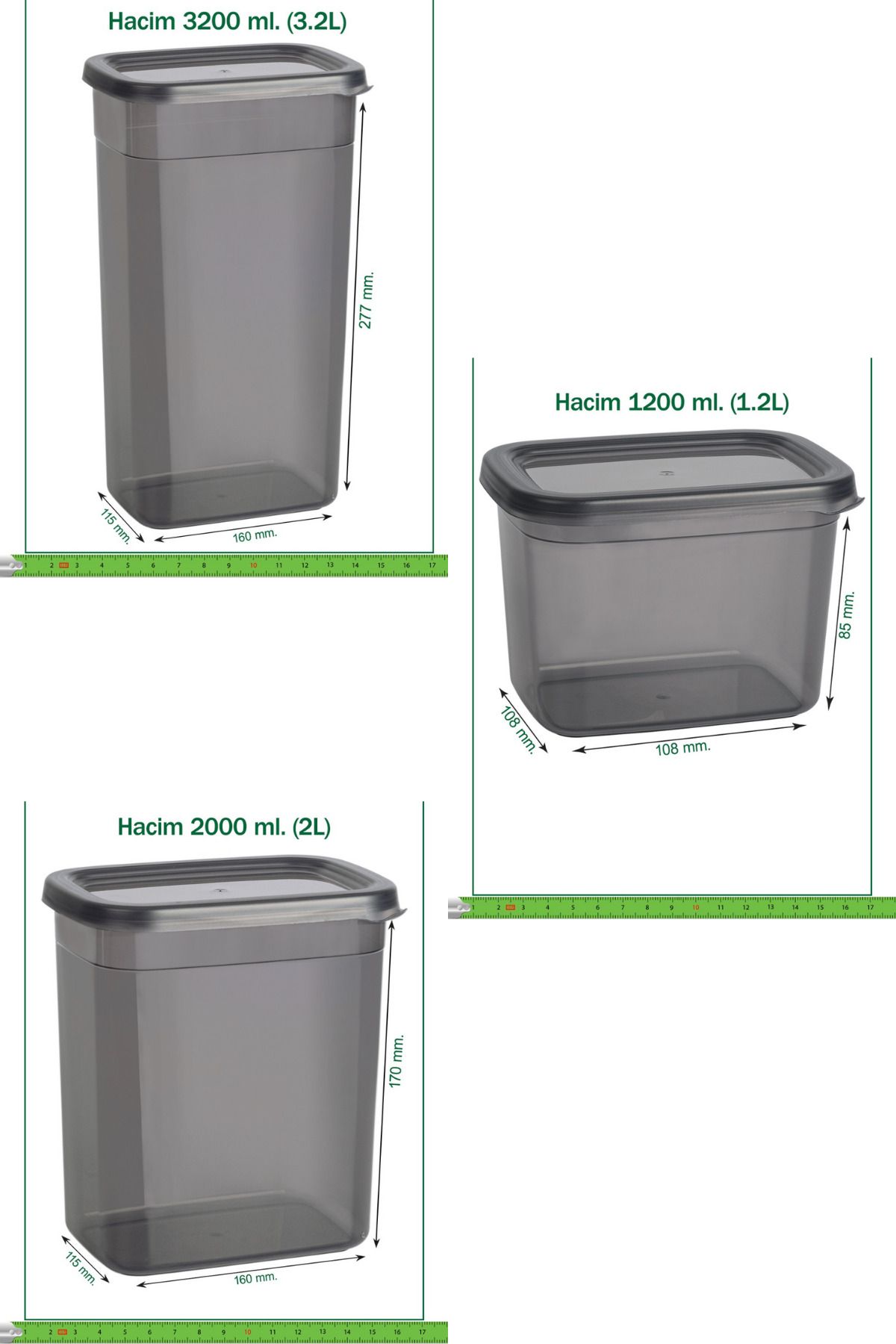 welcomein-36-Piece 72-Piece Food Grocery and Storage Container - Rectangular Leak-Proof Dowry Set of 1.2 -2.0 -3.2 Liters 2