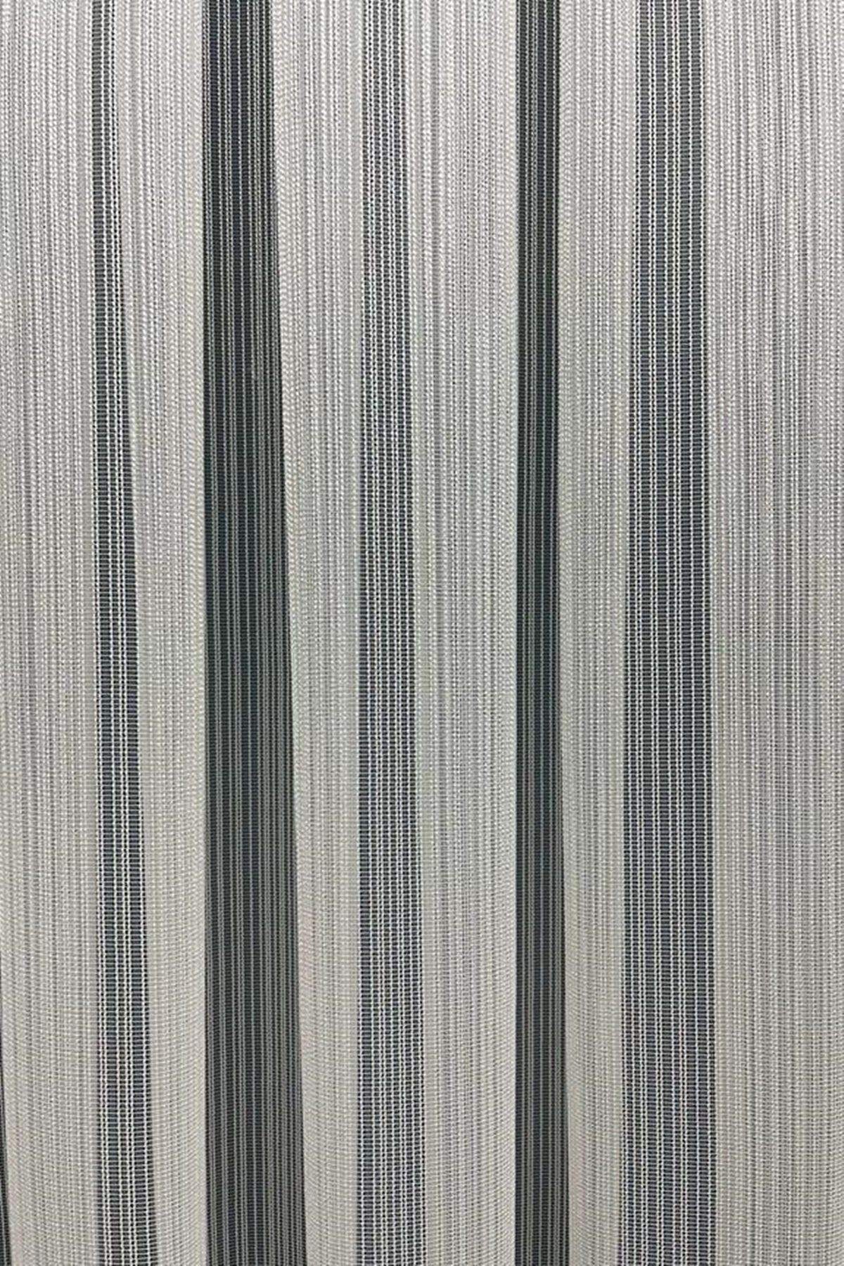 PERDECITY-Striped Heavy Weight Delicate Tulle Curtain 300 X 260 1X3 Dense Pleat 6