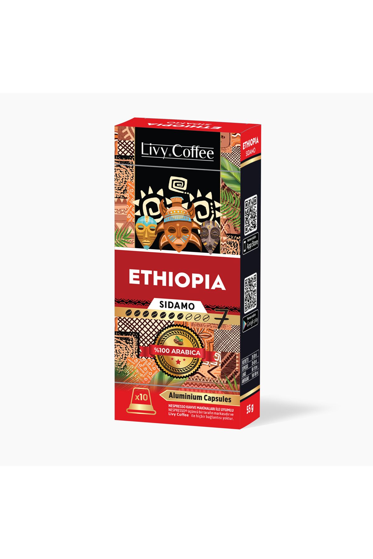 Livy Coffee Alüminyum Nespresso® Uyumlu Kapsül Kahve Ethiopia 10 Kapsül