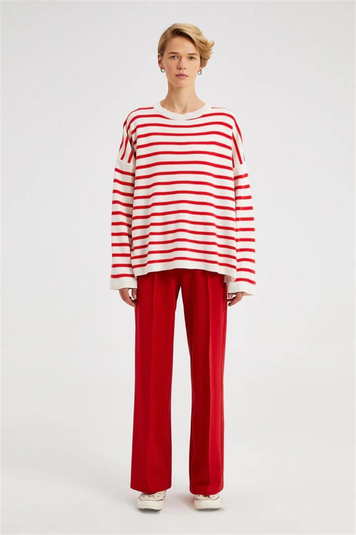 Touché Privé-Touche Striped Knitwear Sweater - Red 1