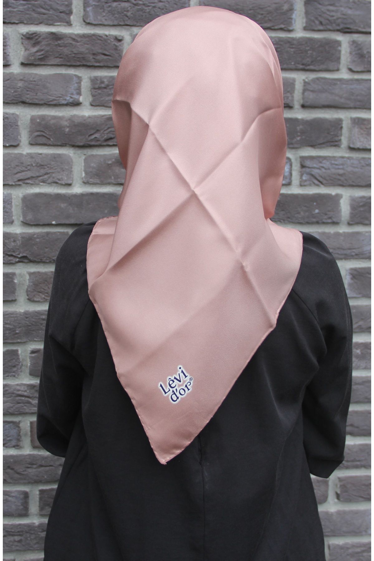 Levidor-LEviDor Plain Twill Silk Scarf - DriED RosE 2