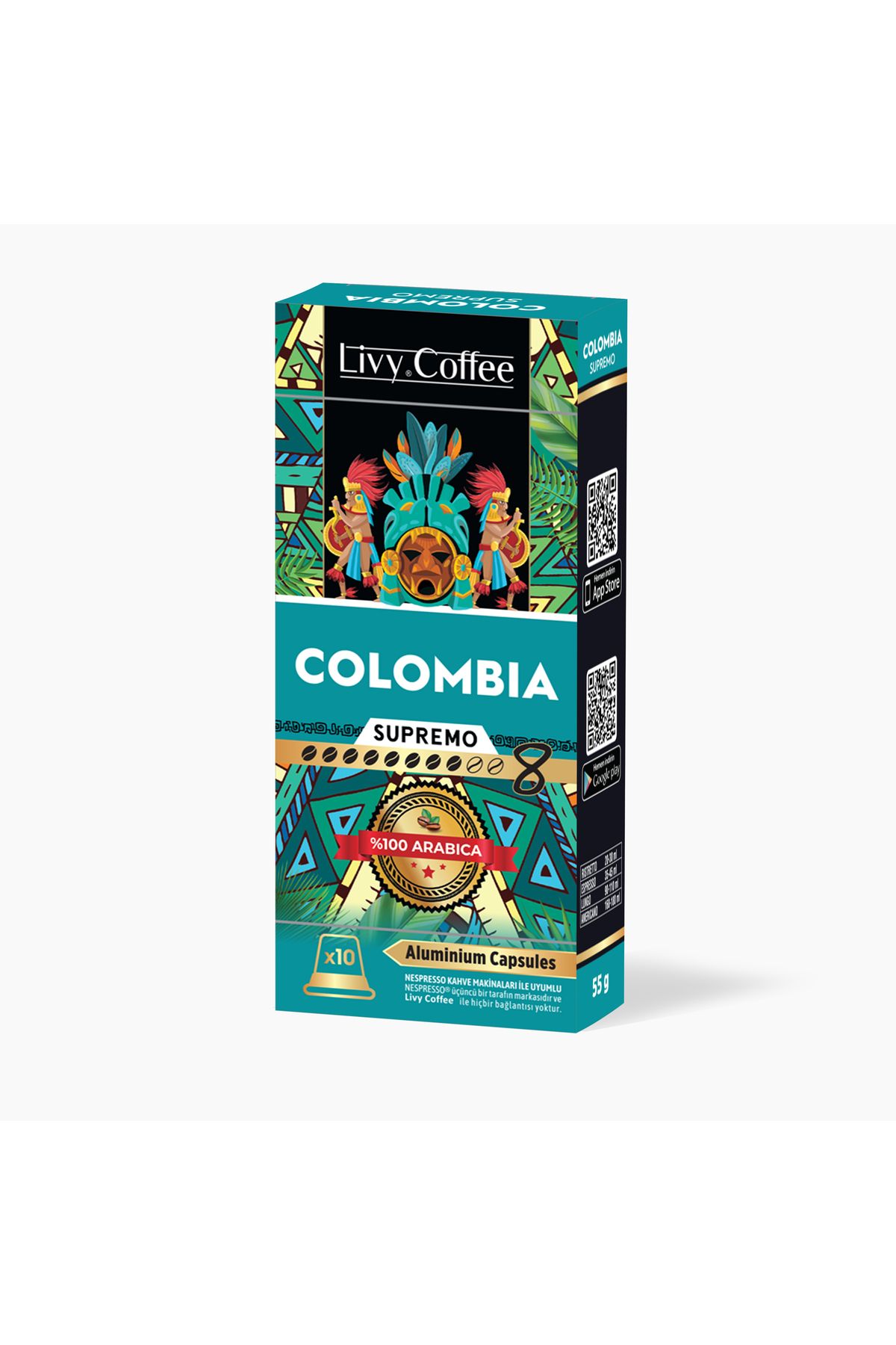 Livy Coffee Alüminyum Nespresso® Uyumlu Kapsül Kahve Colombia 10 Kapsül