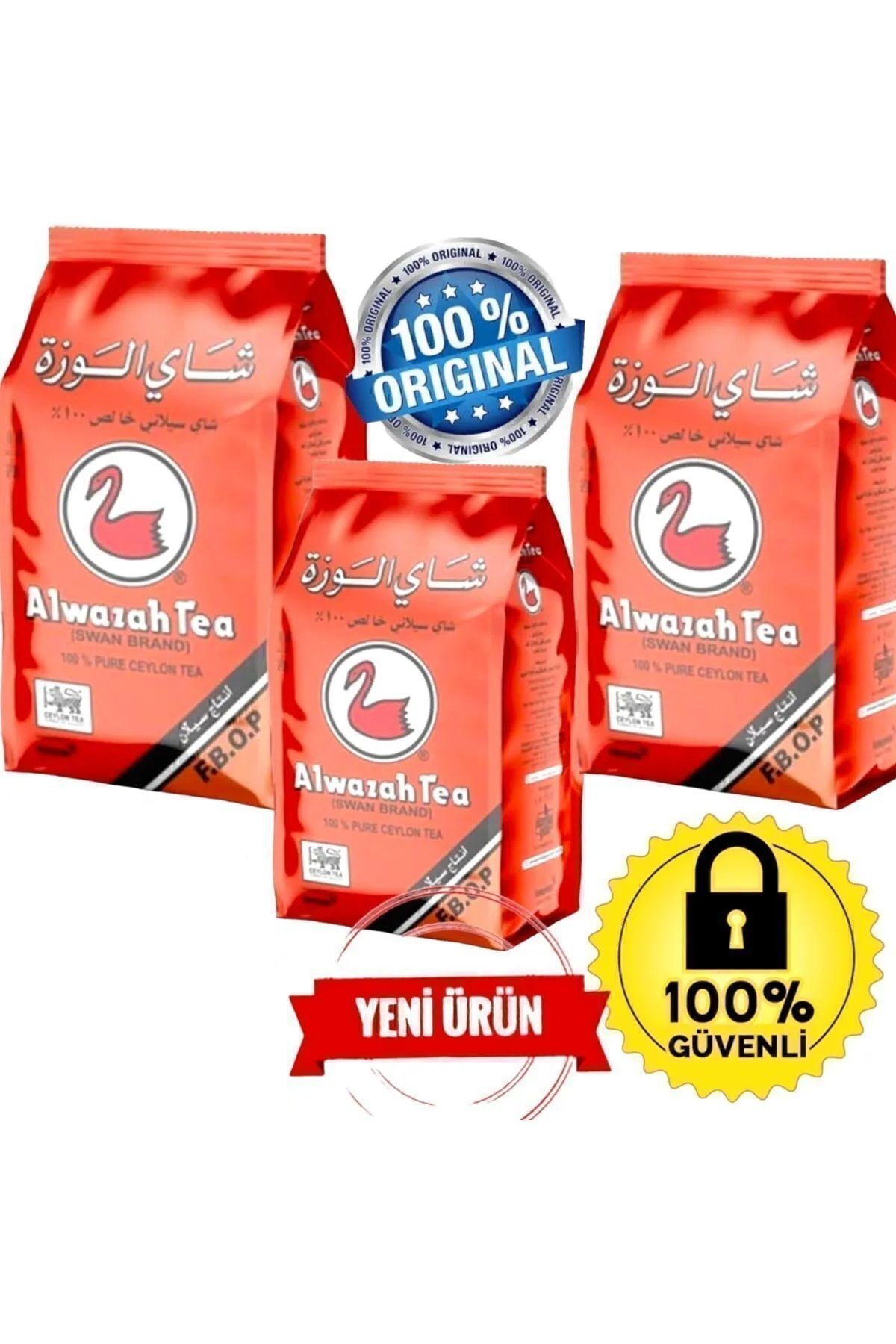 ALWAZAH TEA Seylan Siyah Dökme Çayı 3 paket 400 Gr X 3