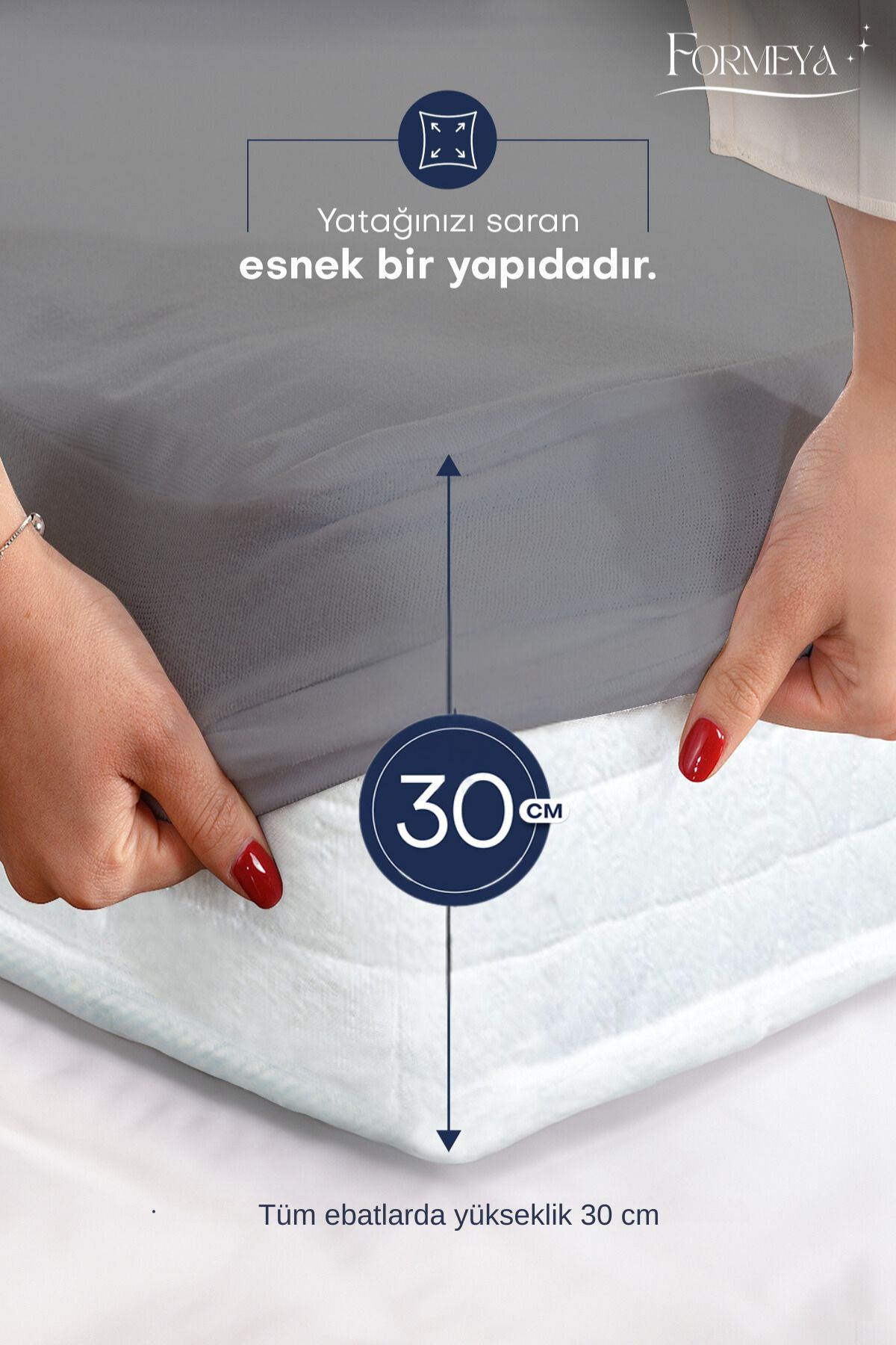 Formeya-Pamukkale Grau Wasserdicht Matratzenschoner Matratze 3