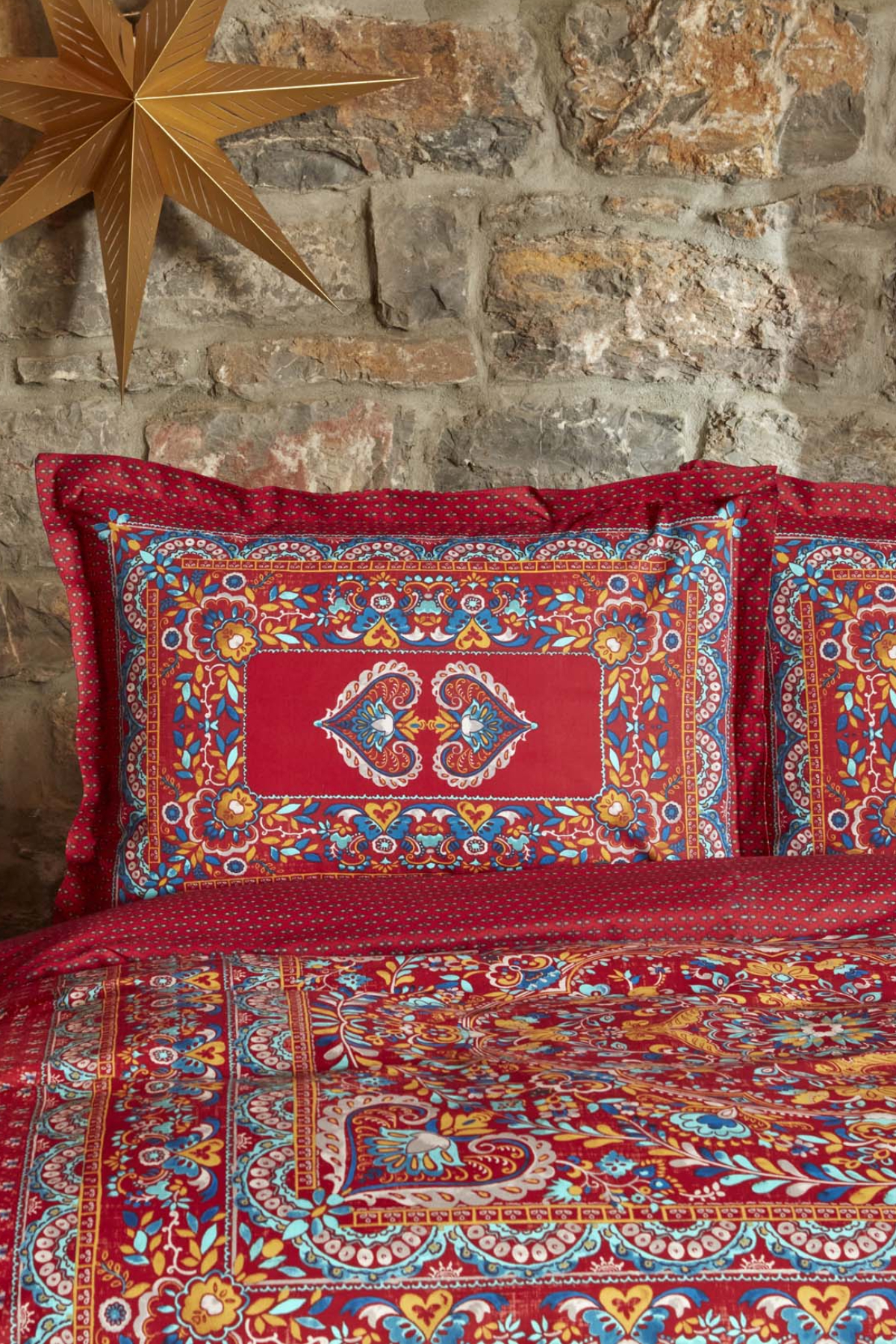 Karaca Home Mihver Pano %100 Pamuk Çift Kişilik Nevresim Takımı Kırmızı fotoğrafı 4 (önizleme)