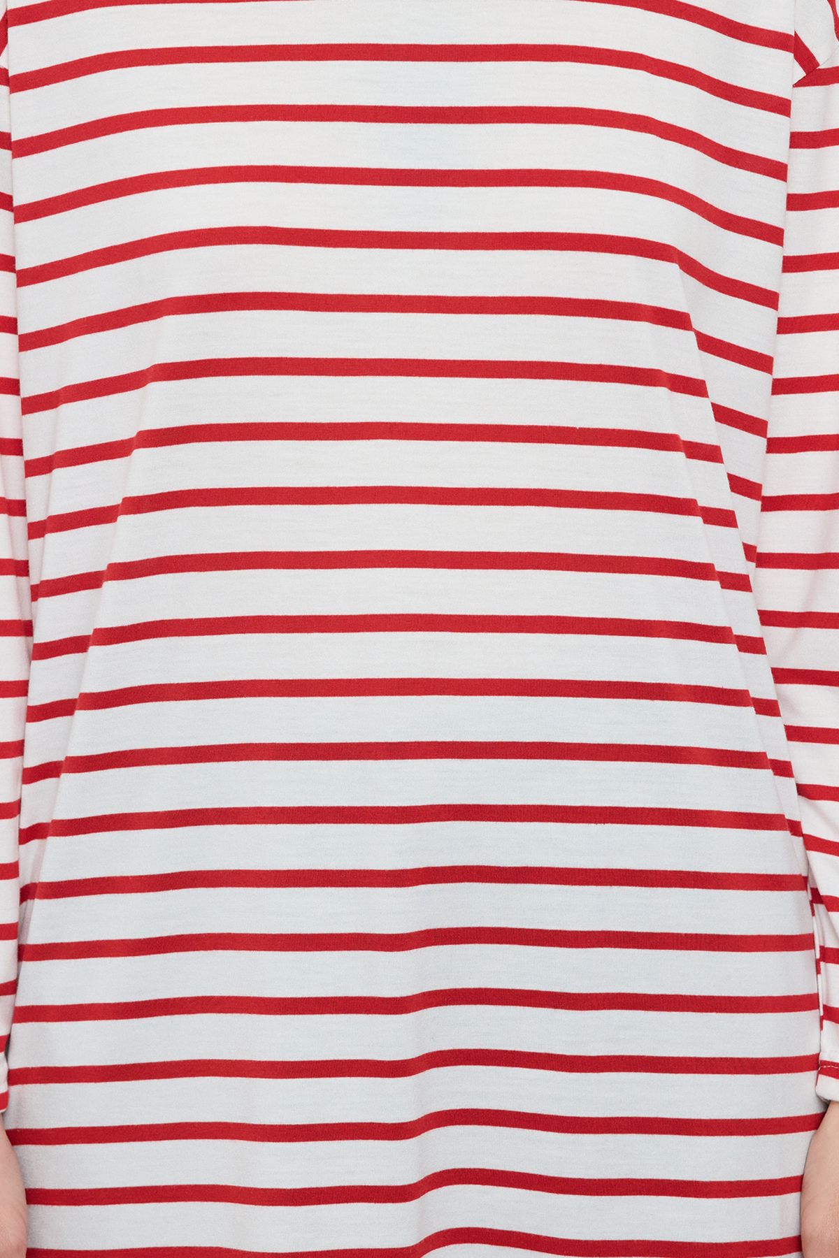 Trendyol Modest-Gestrickte, rot gestreifte Tunika – TCTAW22UK0240 3