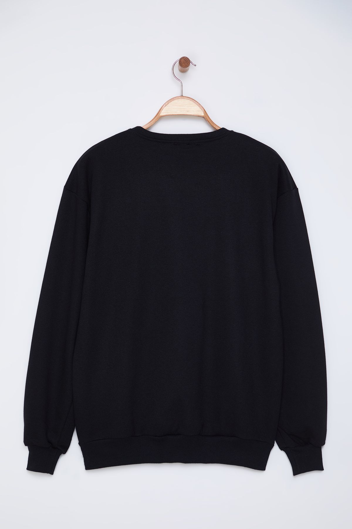 Edit by Trendyol-Black Oversize/Wide Cut Christmas Themed Men's Sweatshirt Tedaw25Sw00081 5