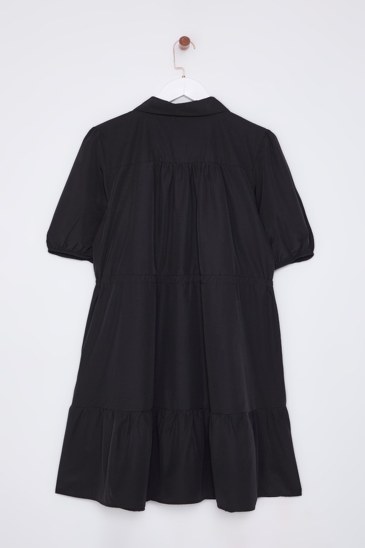 Trendyol Curve-Black Tie Waist Woven Shirt Dress Tbbss23Ah00106 9