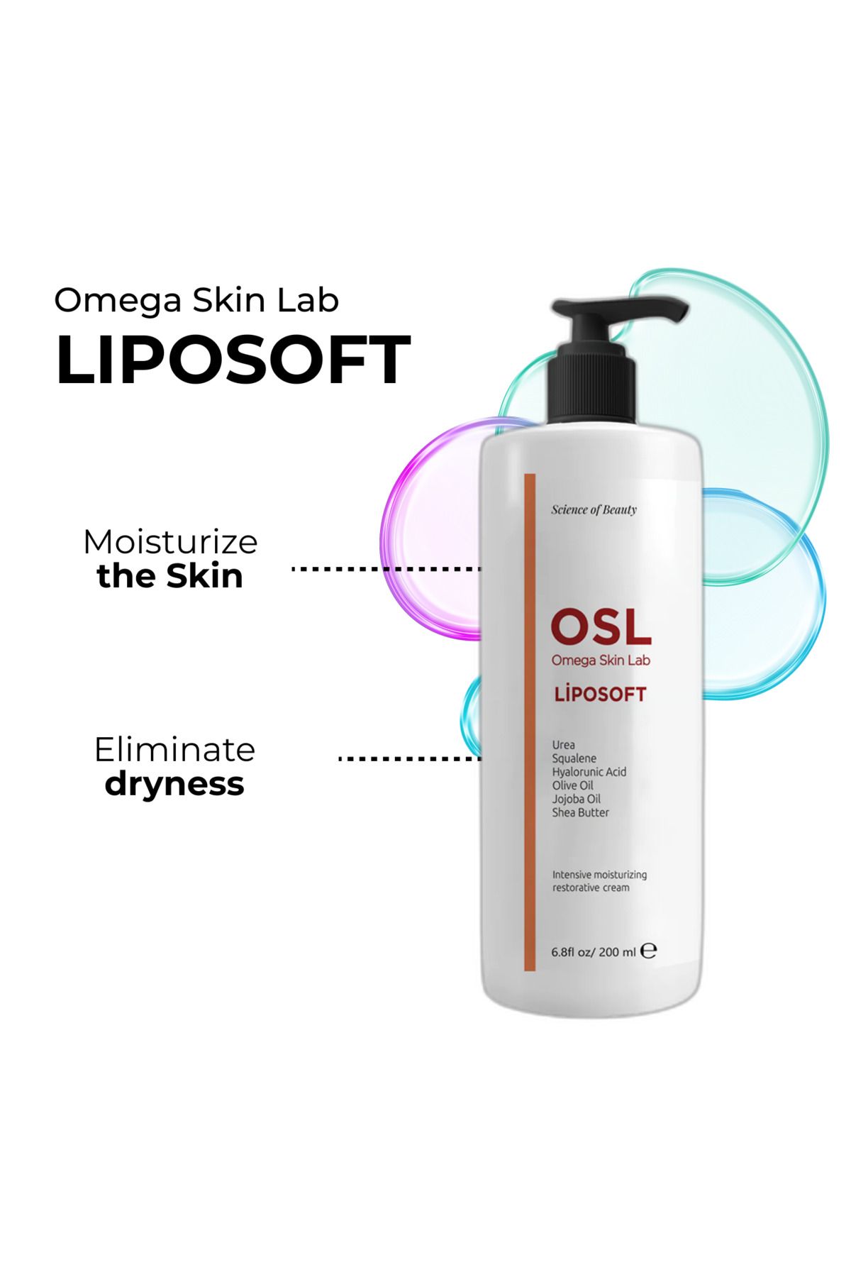 OSL Omega Skin Lab-OSL Liposoft Creme 200 ml: Sanfte Hautpflege, Feuchtigkeitscreme fürs Gesicht und Körperlotion für normale und empfindliche Haut 4