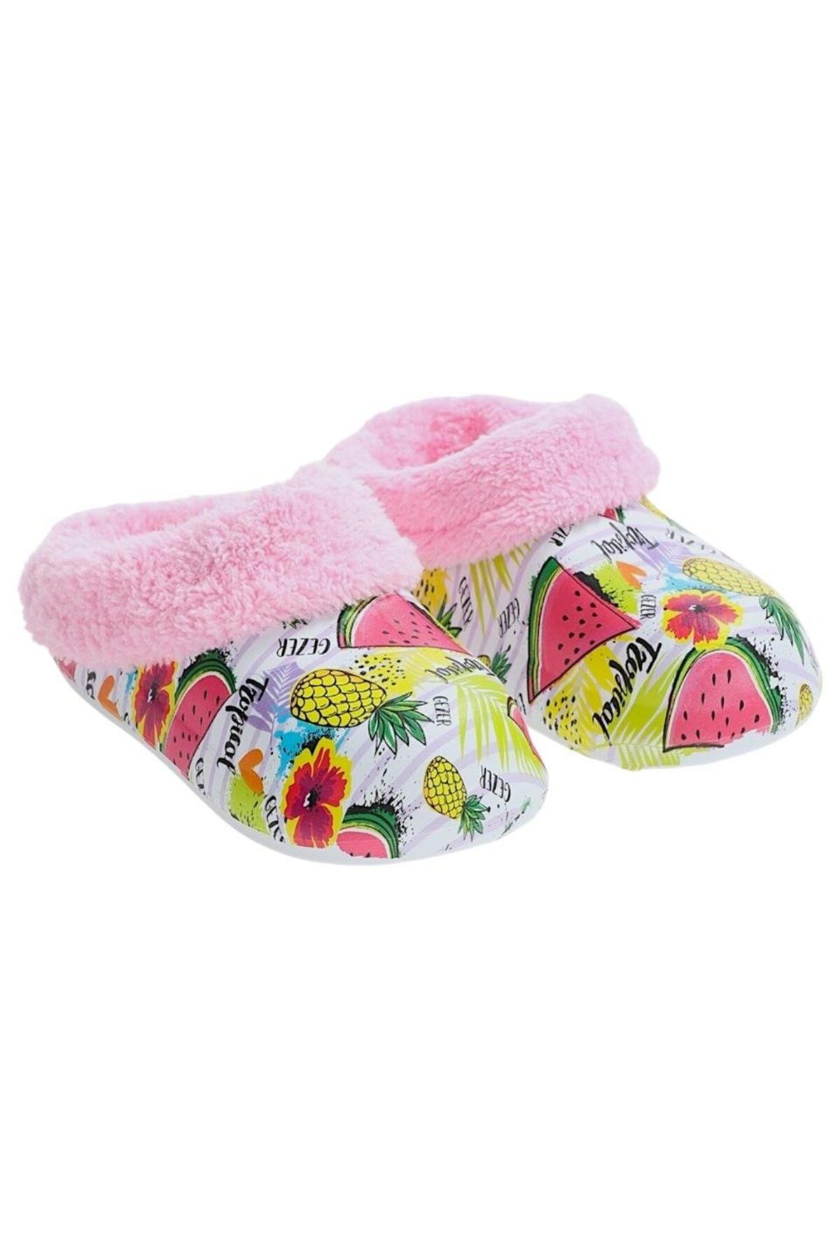 Liger-Pink Eva Children's Slippers - Fur Inside, Outside Street School Nursery 1