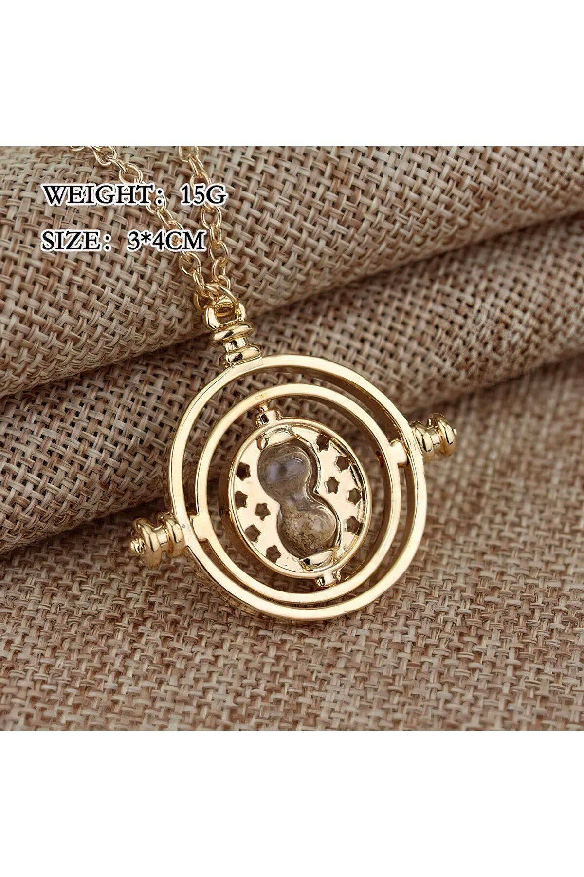 FG KONNİCHİWA-Harry Potter Hermione Time Turner - Glass Necklace, Toys Keychain Earrings, Time Changer Necklace 1