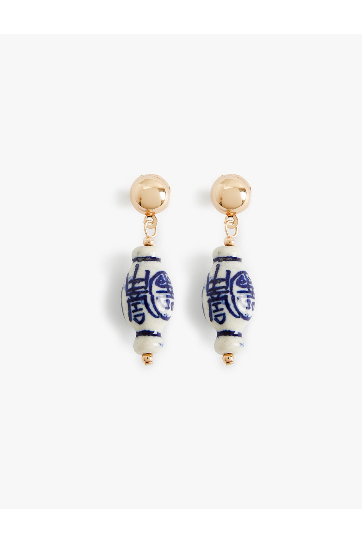 Koton-Ethnic Patterned Ceramic Middle Earrings 1