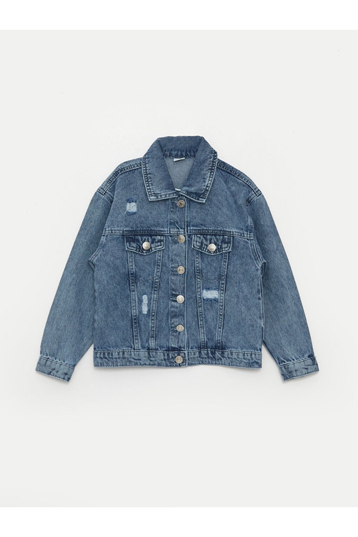 LC Waikiki-Lcw Girls Mixed Ripped Detail Jean Jacket 1