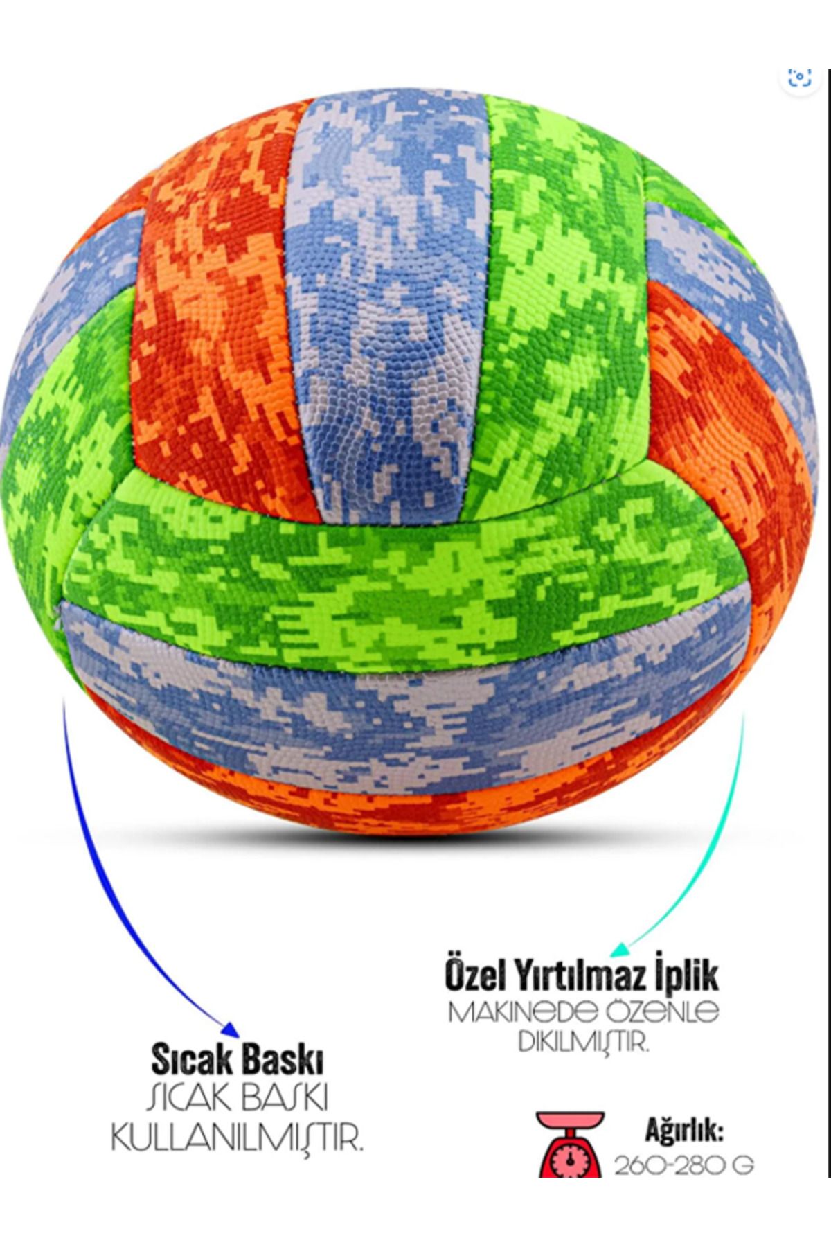 nublado-Colorful Volleyball Ball - Soft Camouflage, Pump Set, Soft Touch No:5 3