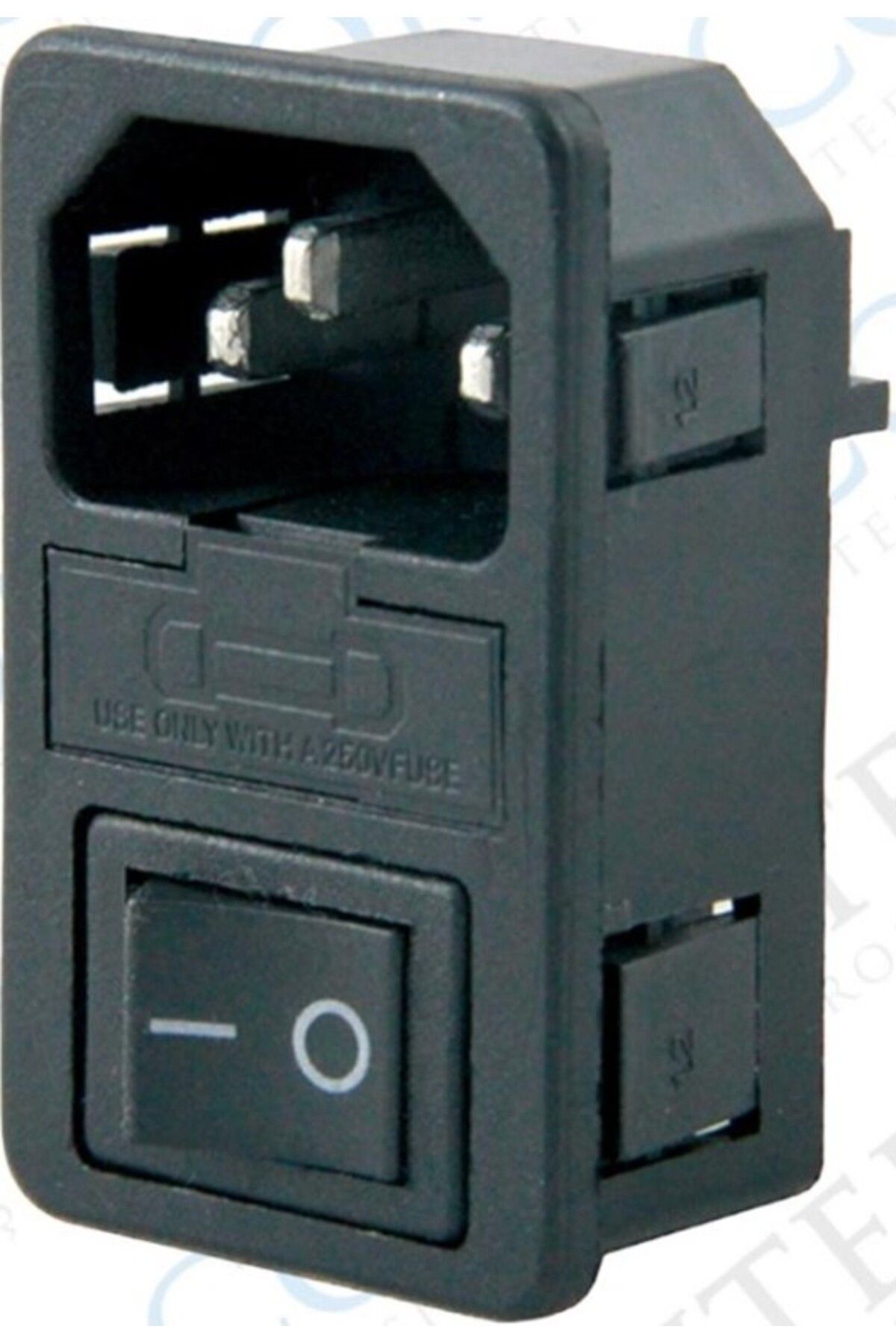 mudikonsept C14 POWER SOKET ERKEK ANAHTARLI+FUSELİ KULAKSIZ UL (IC-214A-S) (4767) - MDE1676-7334