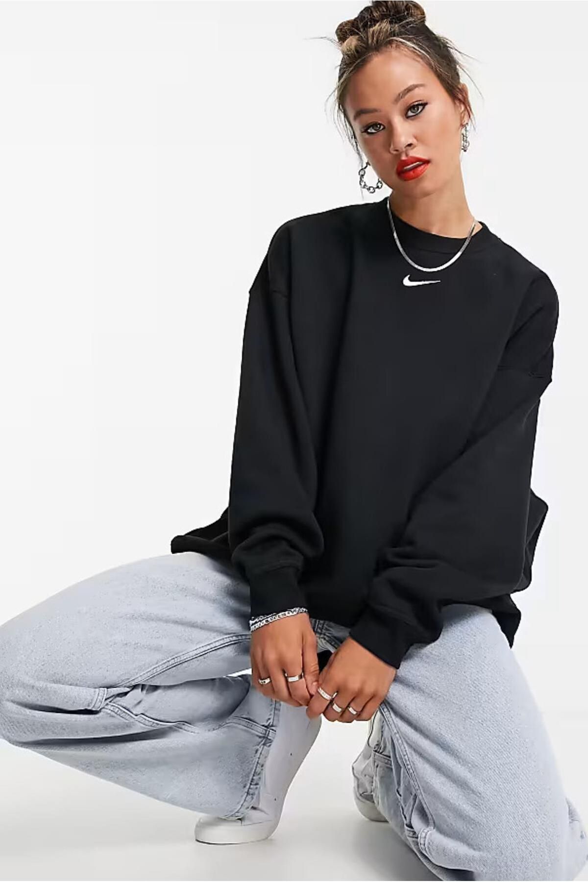 Nike-Sportswear Phoenix Fleece Oversize Cut Black Women's Sweatshirt 1