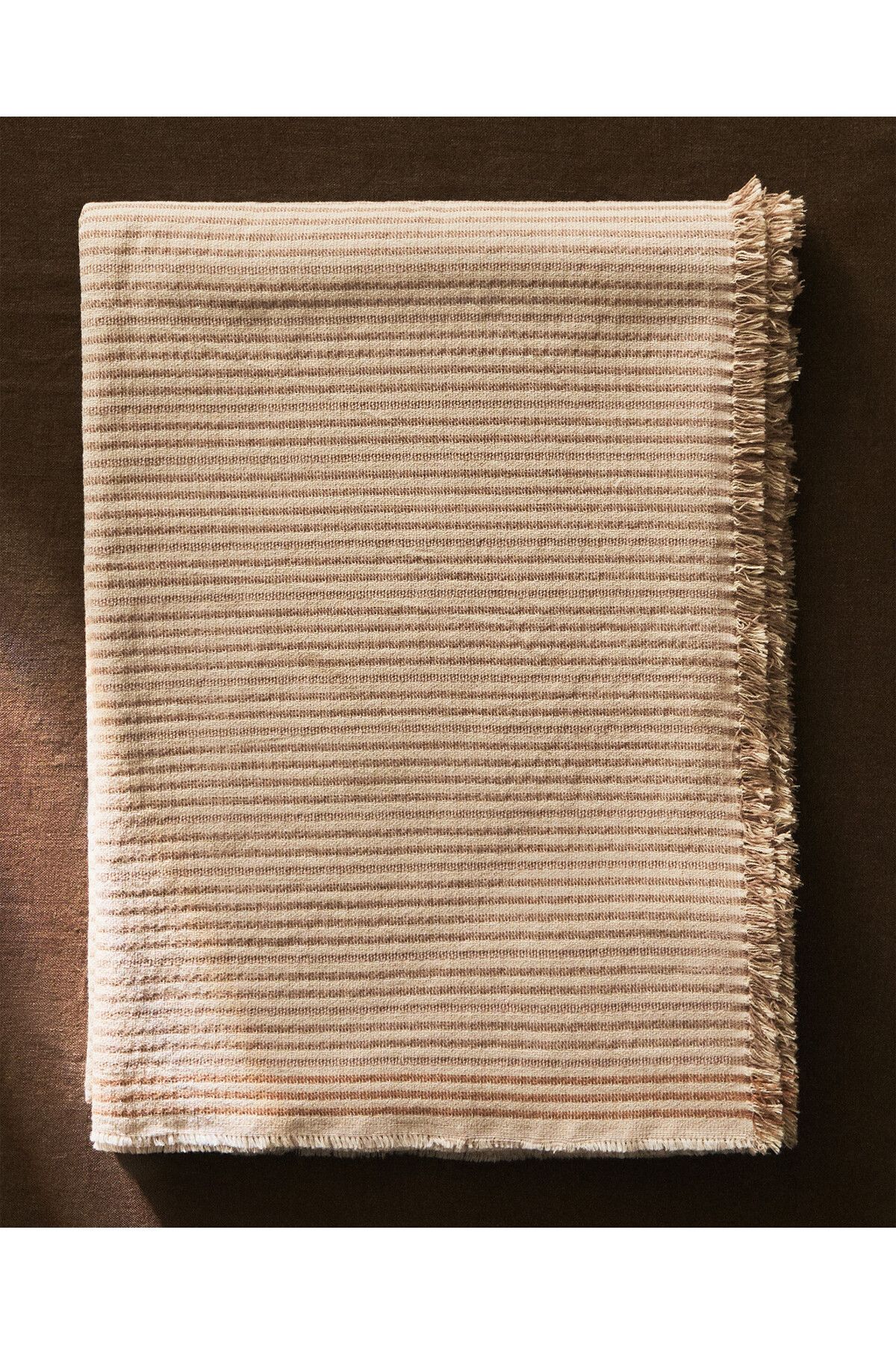 ZARA HOME-Light Beige Striped Pique - 140X190 cm 1