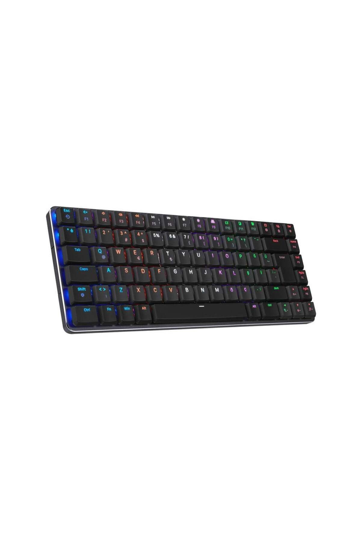 Rampage GRANITE Siyah/Gri Low Profile RED SWITCH Q Rainbow Mekanik Gaming Klavye