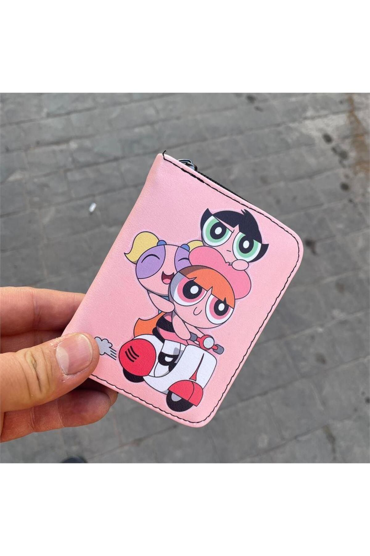 Köstebek-Happy The Powerpuff Girls Motorcycle Short Wallet 1