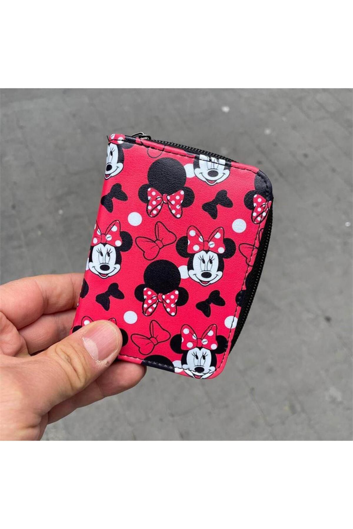 Köstebek-Portofel scurt Minnie Mouse Collage Roșu 1