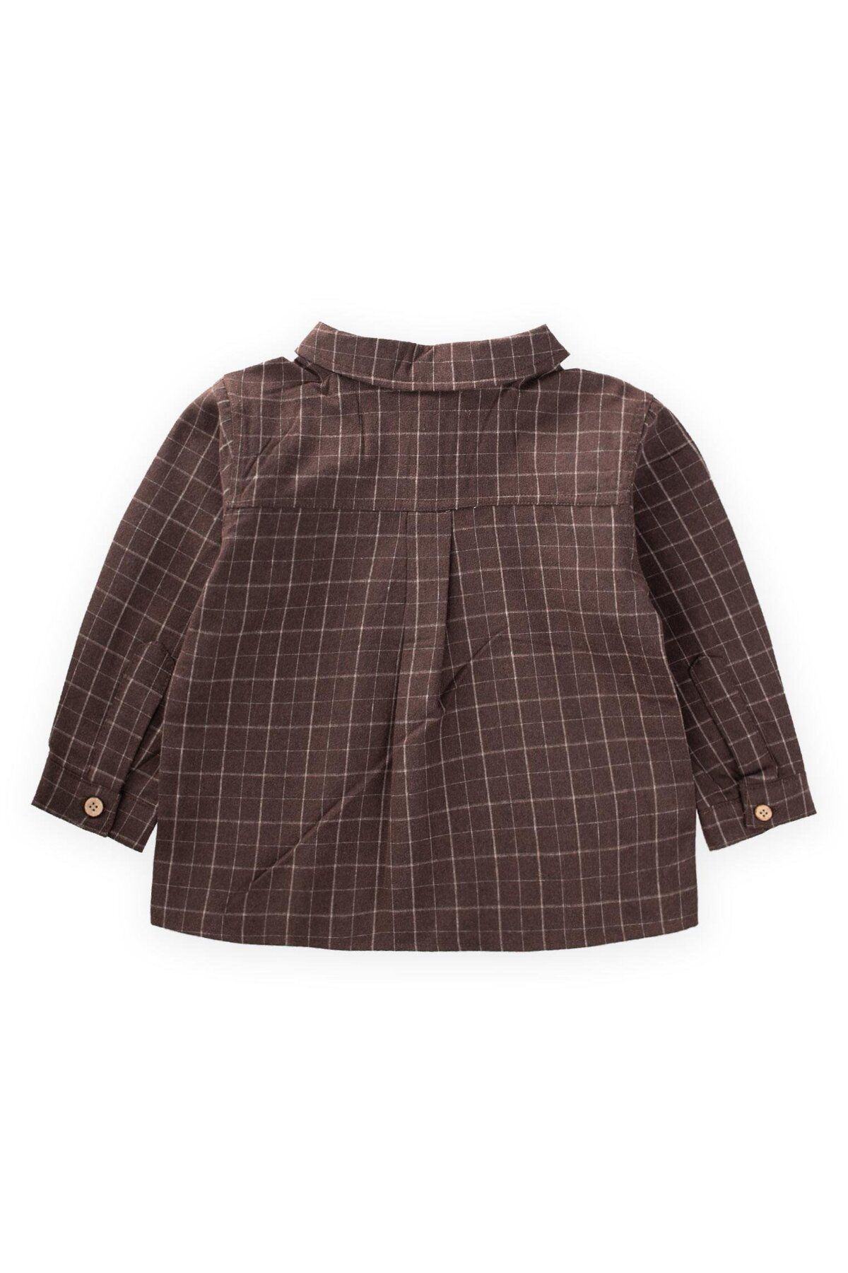 Cigit-Seasonal Plaid Shirt 2-10 Years Coffee 2